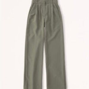 Abercrombie Sloane Tailored Wide Leg Pants in Olive Green